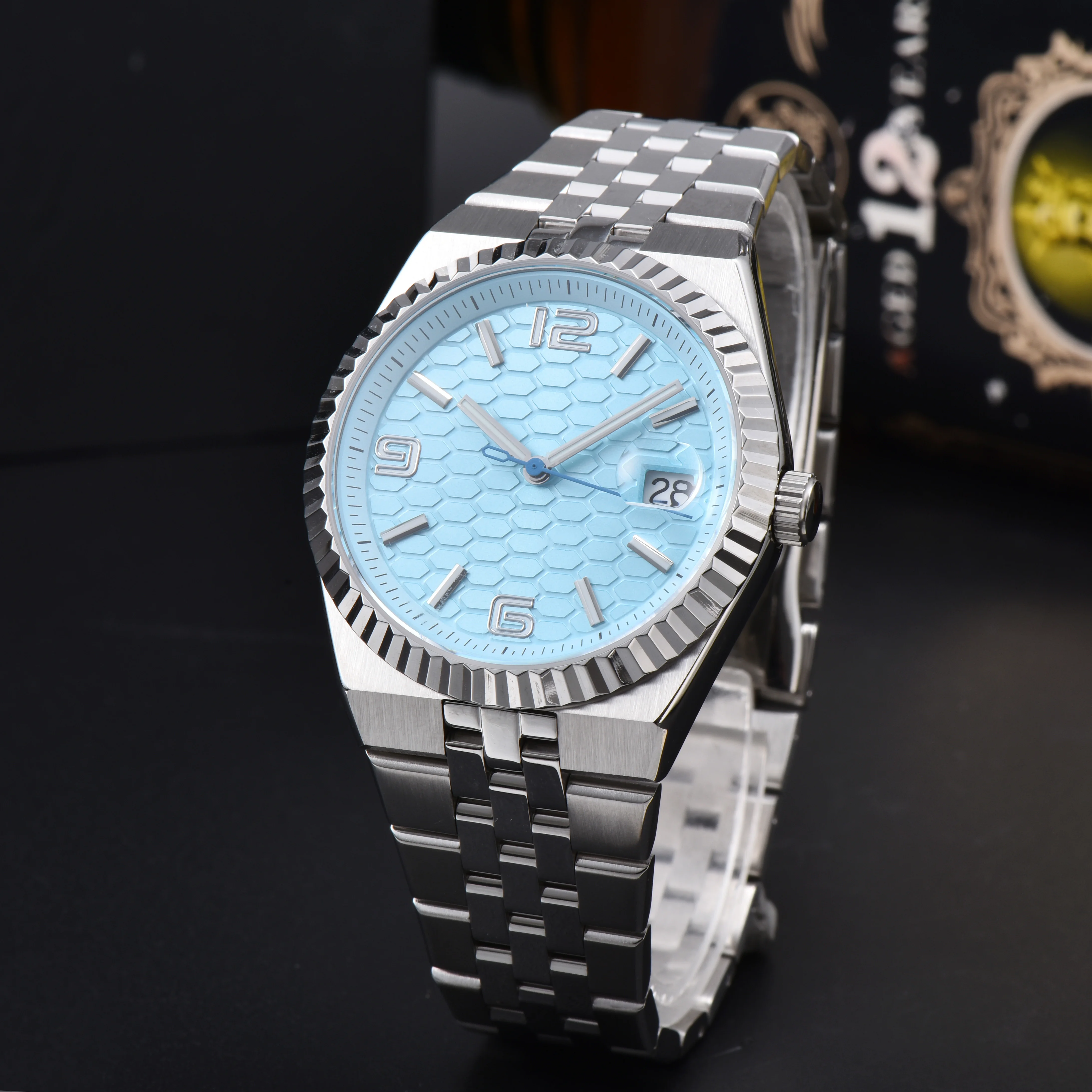 Men's Automatic Mechanical Watch NH35 Movement Luminous Waterproof Sapphire Glass Stainless Steel Strap Trendy Fashion Watch