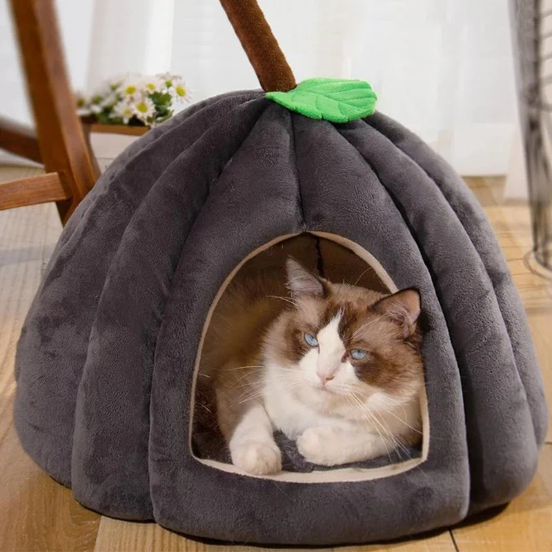 Bed for Cats Plush Beds Banana Puppy Warm Accessory Winter House Accessories Pet Basket Things Goods Houses and Habitats Dog All