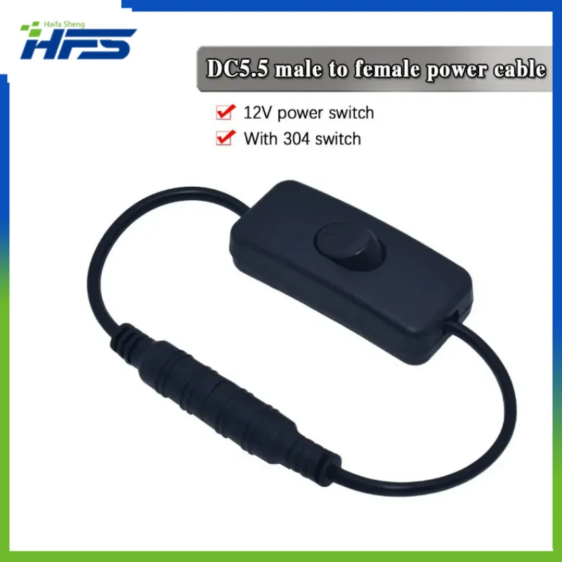 

5.5x2.1mm DC Power Cord to DC3V-24V with Switch Expansion Cable Male/Female Conversion Interface