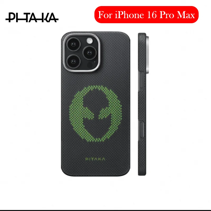 

PITAKA Case For iPhone 16 Pro Max Kevlar Carbon Fiber Wireless Charging Back Cover Shell