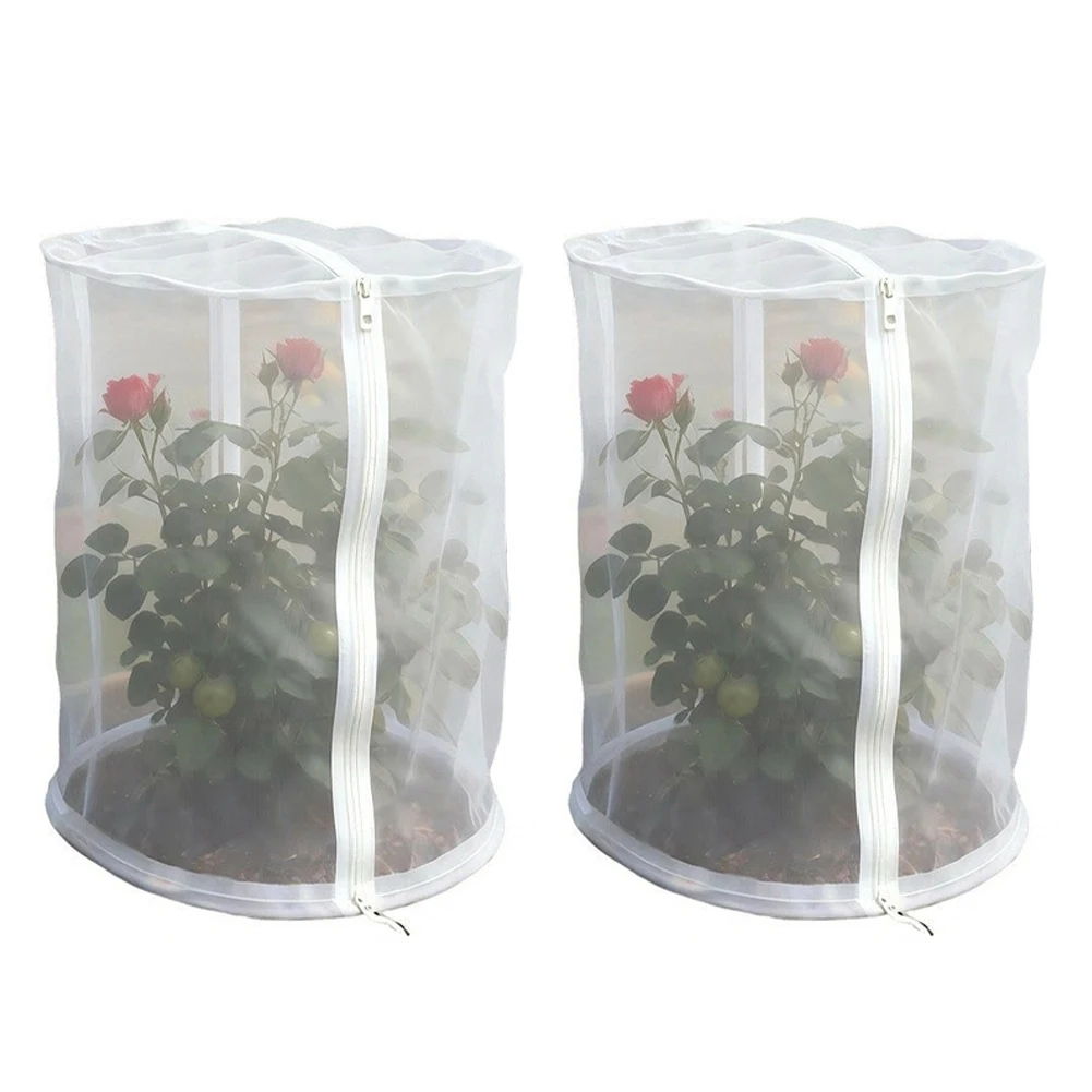 2-Pack Reusable Dome Plant Covers with Full-Length Zipper for Tomatoes Cucumbers Roses and Other Garden Plants