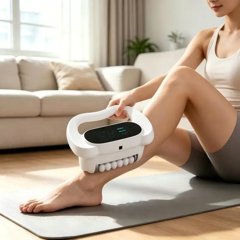 Handheld Rolling Device Body Muscle Massage Equipment Pain Relief Lymphatic Drainage Massage Machine 7 Colors LED Light Roller
