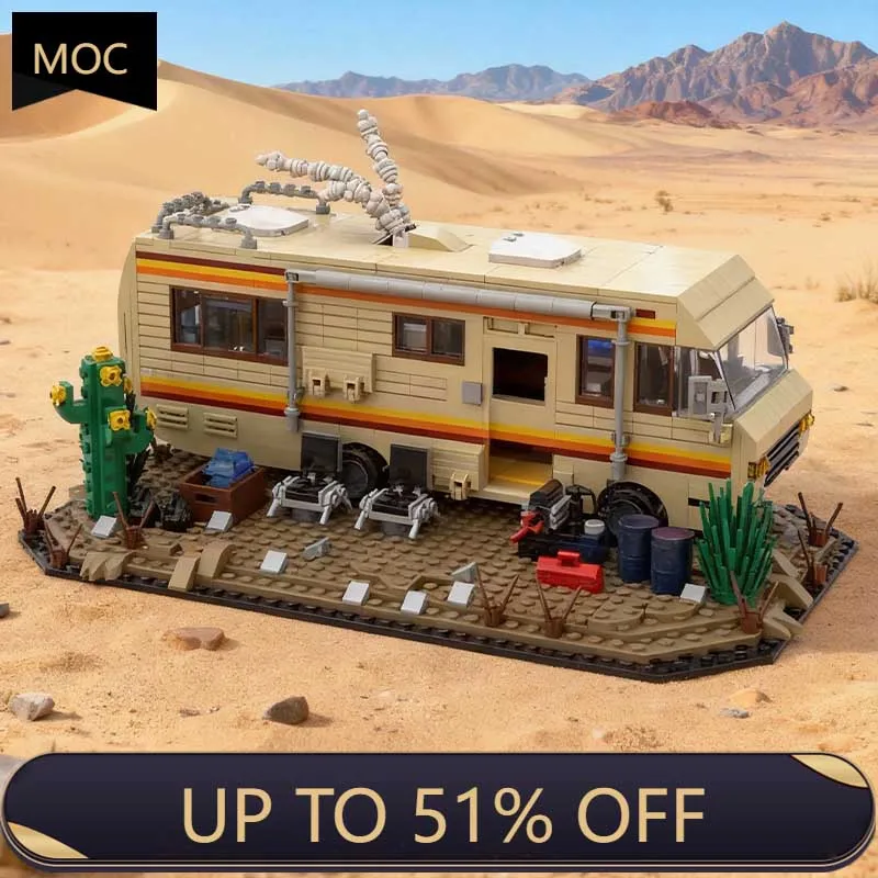 Technical Breaking Bad RV Adventure Camper Bus Car Model Building Blocks Fit Car Vehicle Assemble Bricks Toys For Boys Avid Fans