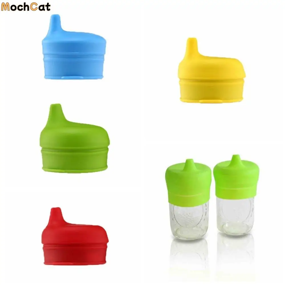 

With Protruding Straw Hole Silicone Sippy Cup Lids Leak Proof Splash Proof Straw Cup Covers Stretchable BPA-free Babies