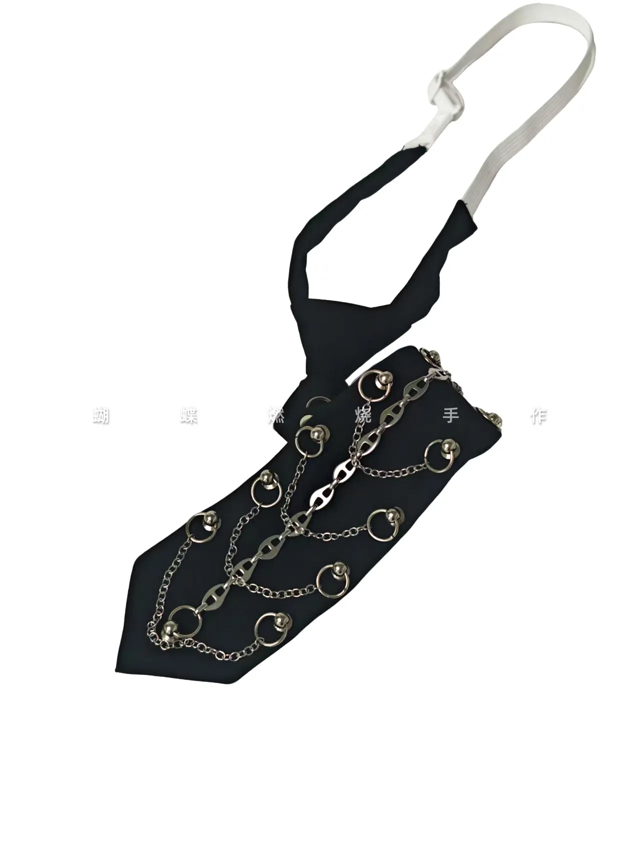 

Punk Dark Style Outfit Chain Cool Necktie Tie-free Stylish Elastic Metal Necktie