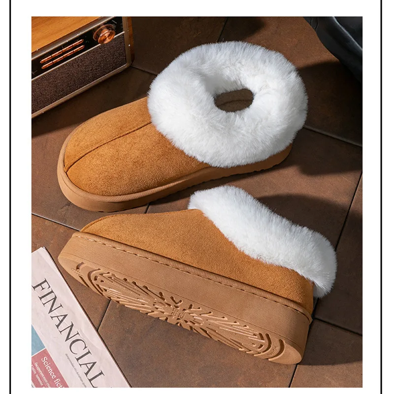 Casual Fluffy Warm Snow Boots for Women Platform Non Slip Wear Resistant Fur Boots Woman Thicken Plush Cozy Cotton Shoes Lady