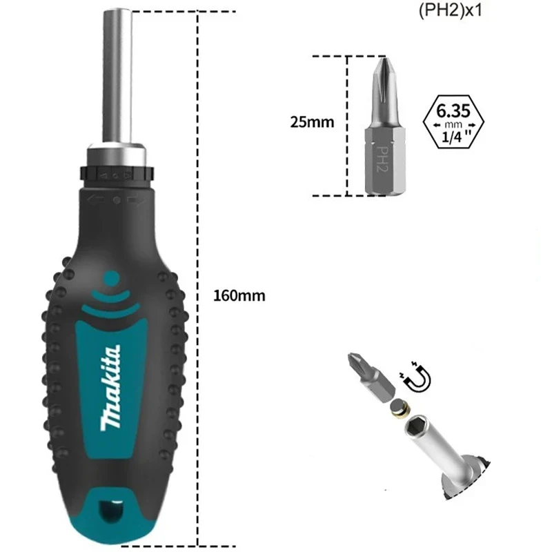 Makita Hand Tool Screwdriver Sets Industrial Grade High Hardness PH2 Slotted Attachments D-58833 B-66036 B-66070 B-65919 B-66139