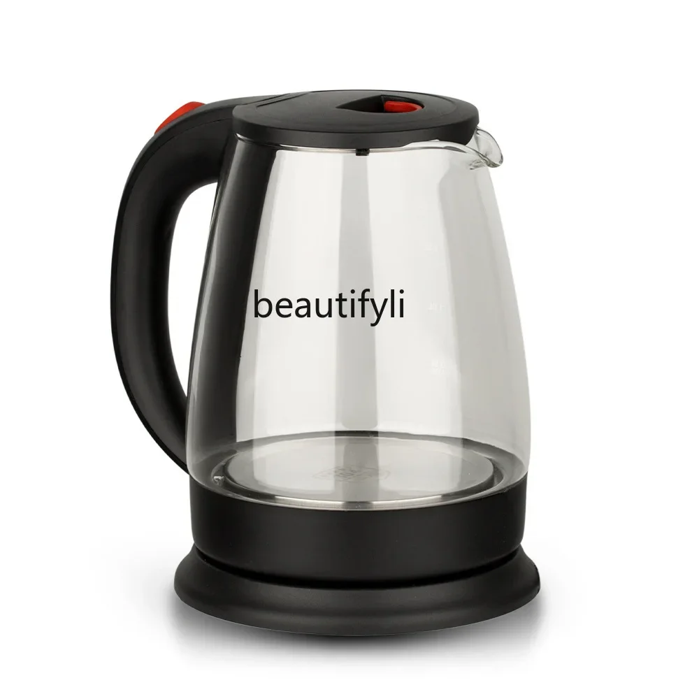 Asmt42 Hervidor eléctrico doméstico, hervidor antiseco con apagado automático, hervidor doméstico visual de vidrio de 2L
