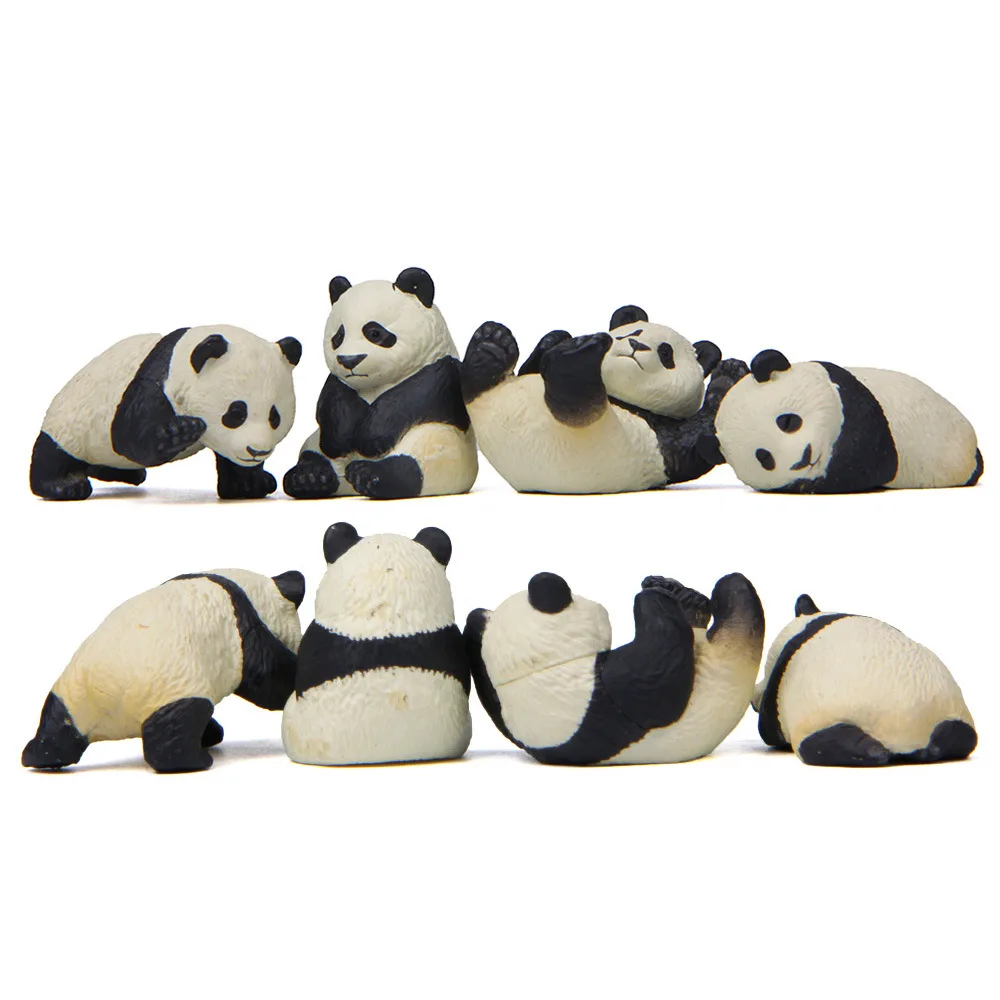 4 Teile/satz Nette Panda PVC Figur Desktop Dekoration DIY Microlandscape Ornamente Zubehör Wohnkultur