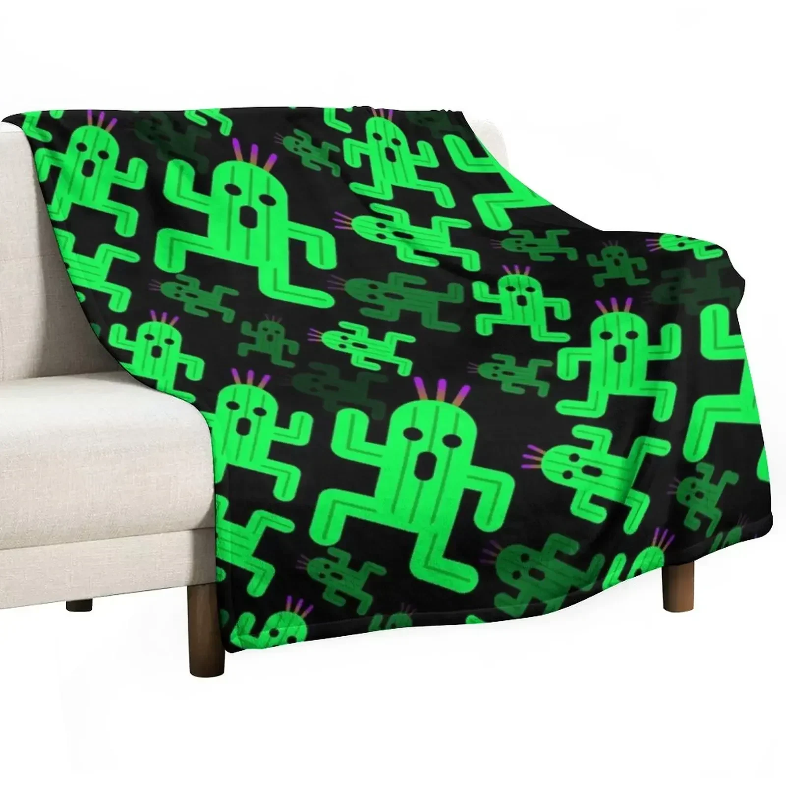 Cactuar Pattern Throw Blanket Thin Soft Plaid Blankets For Sofas Blankets