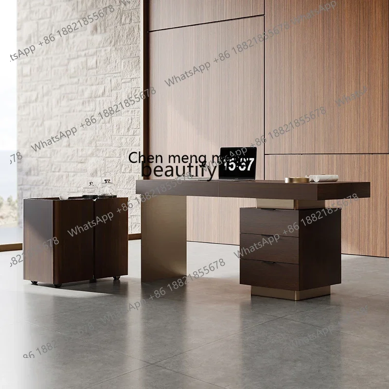 K185 Italian Desk Minimalist Home Modern Light Luxury Study Computer Desk Boss Desk Tea Table Integrated