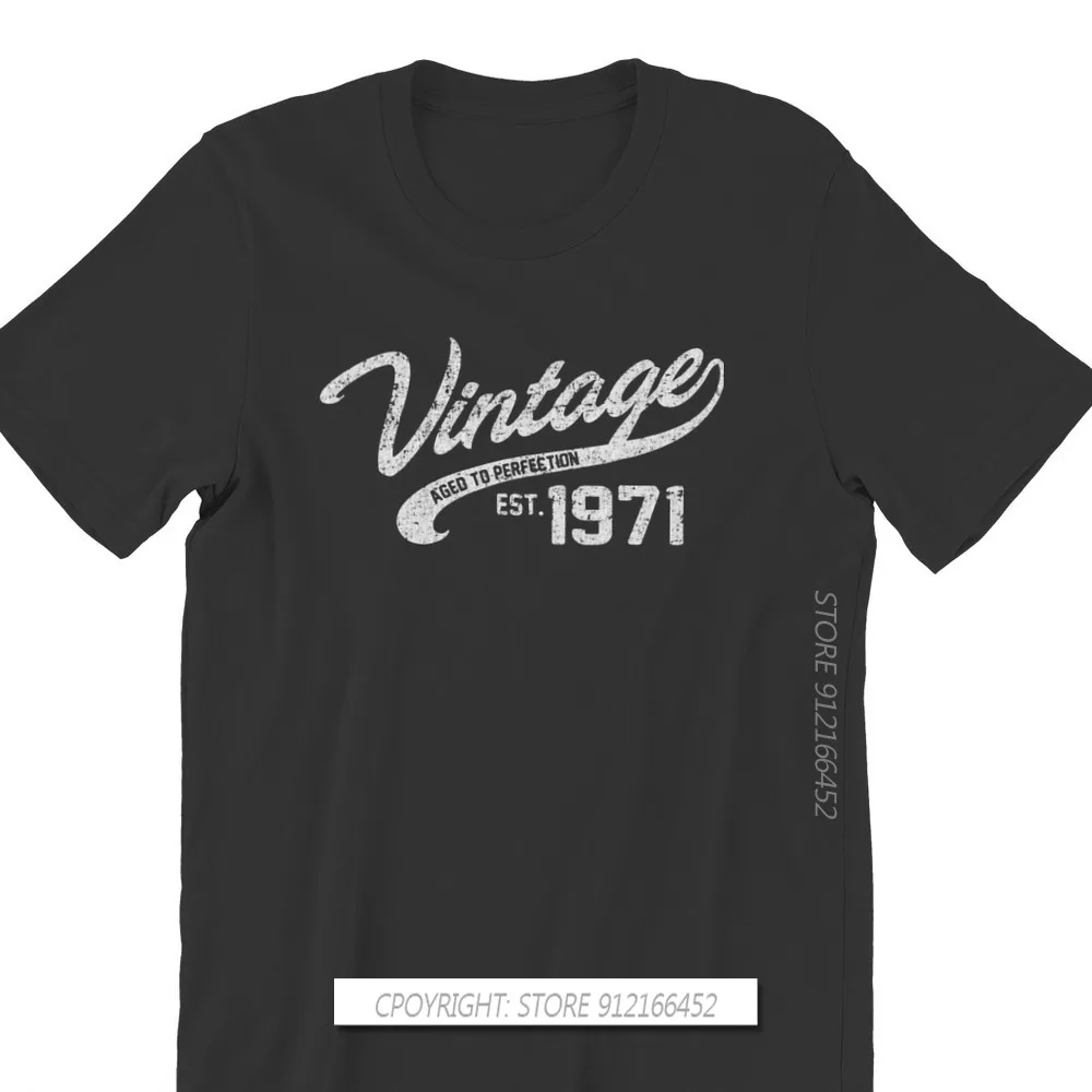 تي شيرت رجالي عتيق صنع في 1971 50th تي شيرت 1971 50th برقبة دائرية ورقبة دائرية تي شيرت فكاهة فكرة هدية