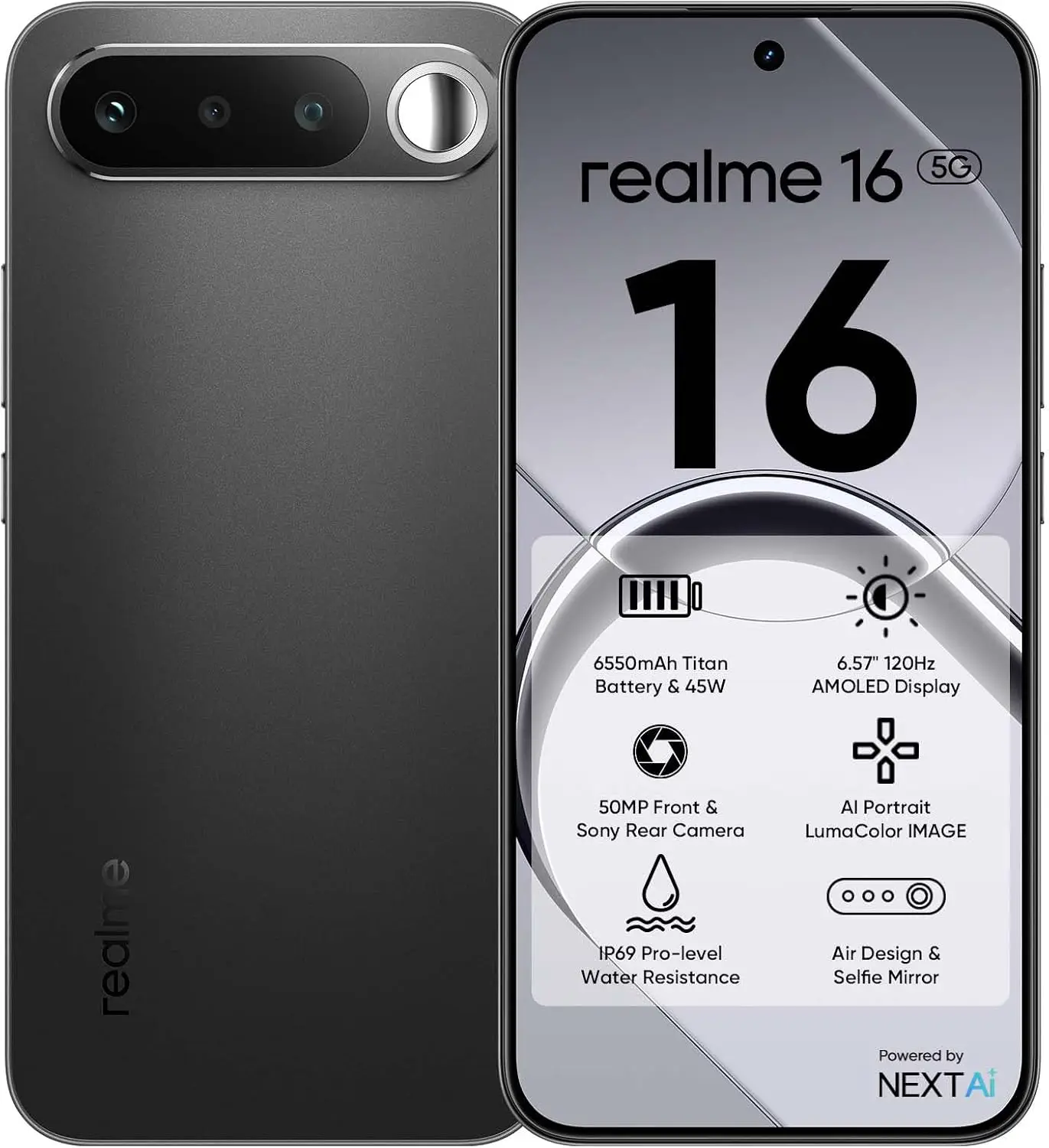 Realme Negro 16 5G, 8Gb 256Gb, 6.57 Lcd Ips Hd+, 5000Mah, Aire - Imagen 9