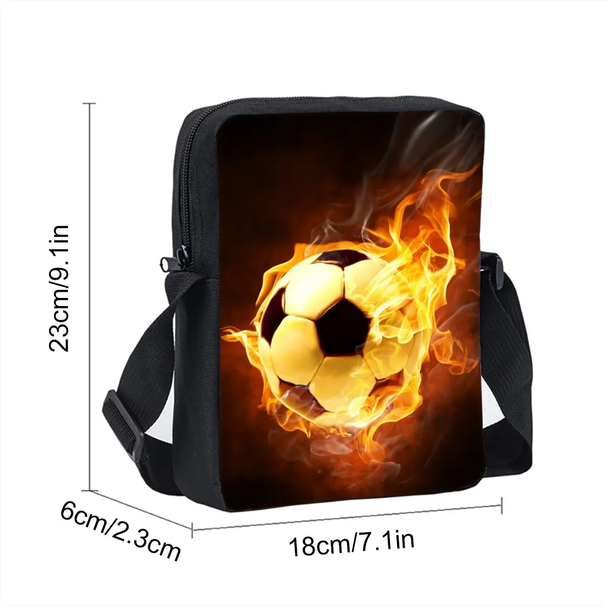 Hot Football Pattern Single Sided Messenger Bag for Boy/Girls Children Best Gifts 2D Flat Cartoon Casual Crossbody Bag