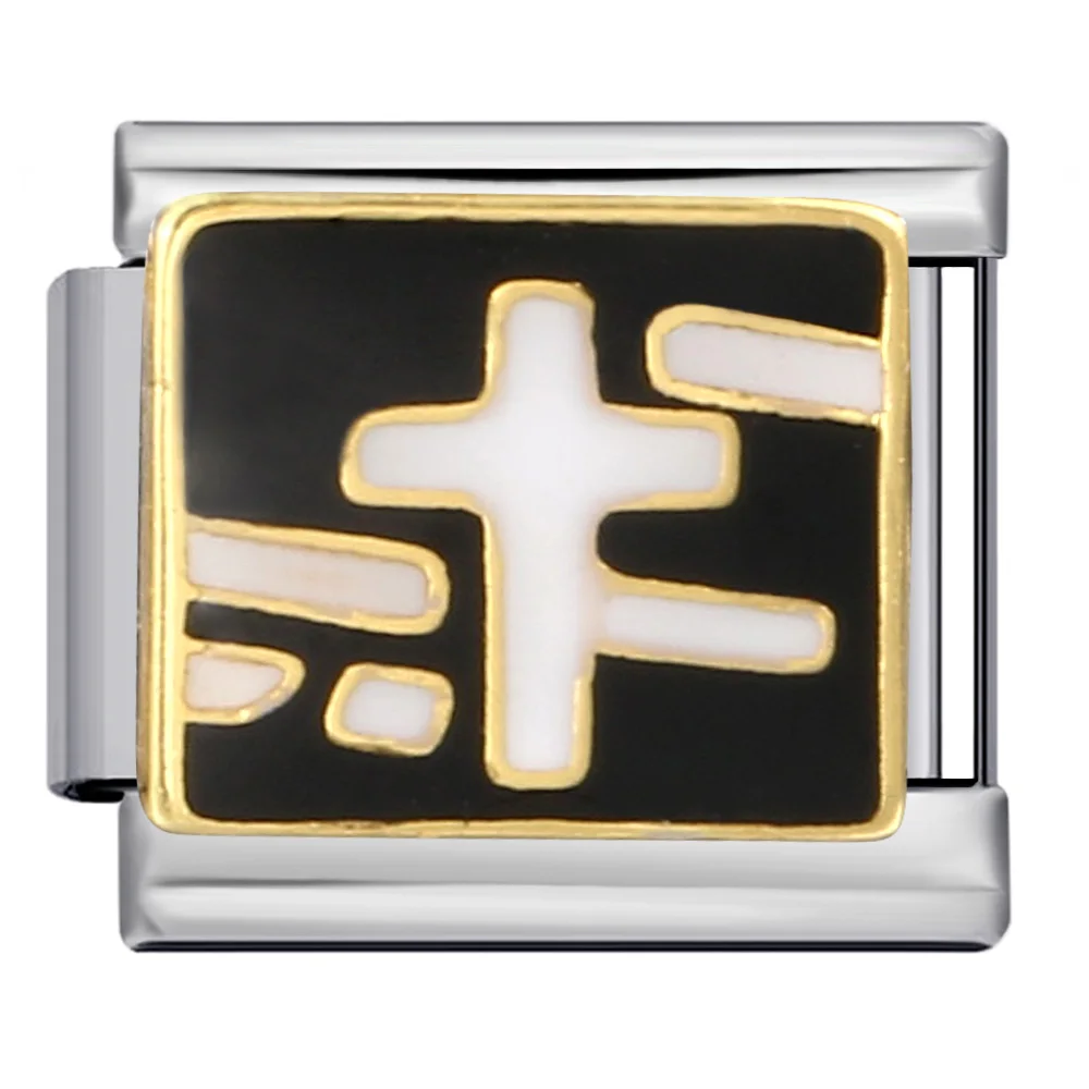 Vrouwen Mannen Mode Donkere Serie Patroon Cross Elf Bead Charm Fit 9mm Italiaanse Bedelarmband Roestvrij Staal DIY Maken Sieraden
