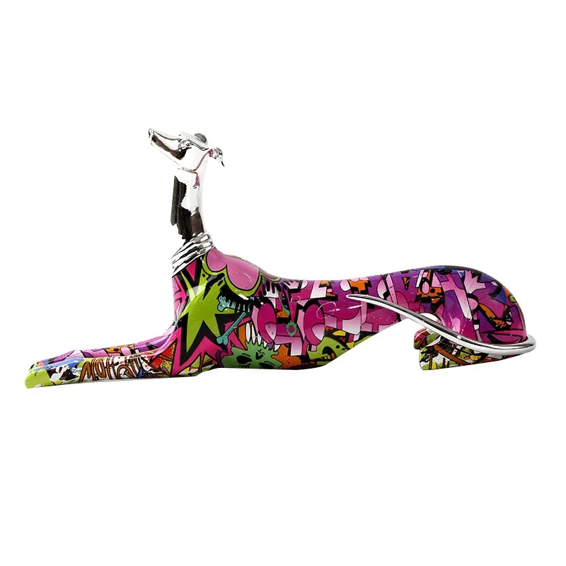 

Creative Modern Electroplating Doberman Dog Resin Crafts Ornament Office Living Room Gifts Ornaments Gifts