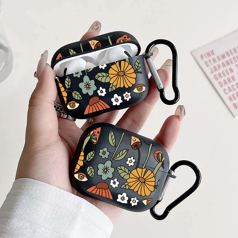 

Colorful Floral and Mushroom Earphones Case for Airpods 1/2 3 4 for AirPod Pro and Pro 2 Airpod Case Cover Gift for Lover Family