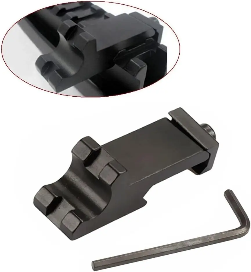Riel de visión táctico de 45 grados, Mini Base de montaje de riel lateral de 15mm, montaje de riel de 20mm-21mm de ancho ﻿