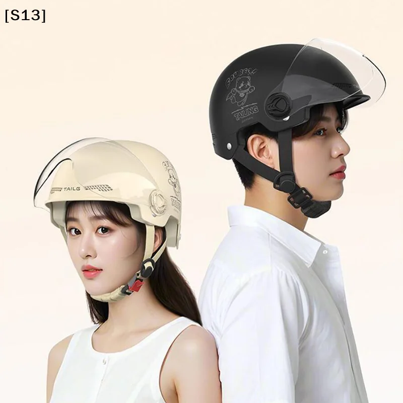 

1 Piece Battery Motorcycle Summer Universal Four-season Sun Protection Safety Helmet Half Helmet Electric Car Women's Helmet[Q]