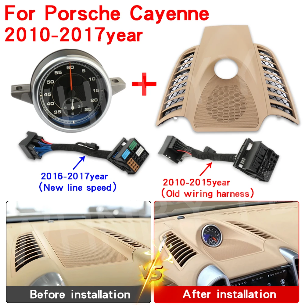 Car Stopwatch for Porsche Cayenne 958 10-17 Clock Chrono Watch Dashboard Cover Modified Car Interior Accessories Stopwatch Clock