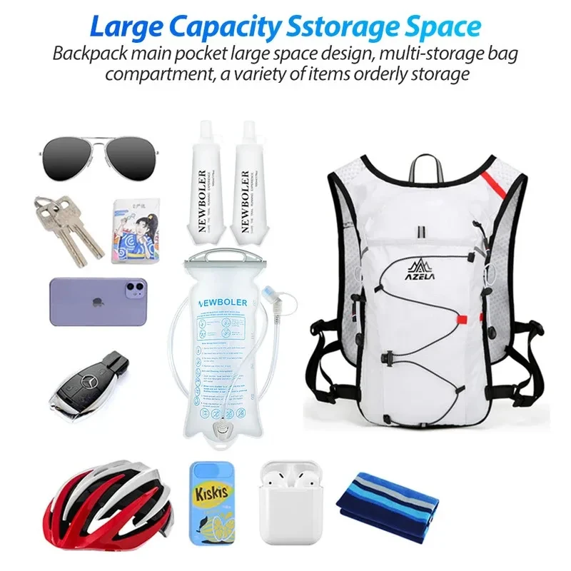 Running Hydration Vest Backpack Men Outdoor Sport Bag Trail Marathon Jogging Hiking Backpack Option Water Bag Flask 500ML 2L