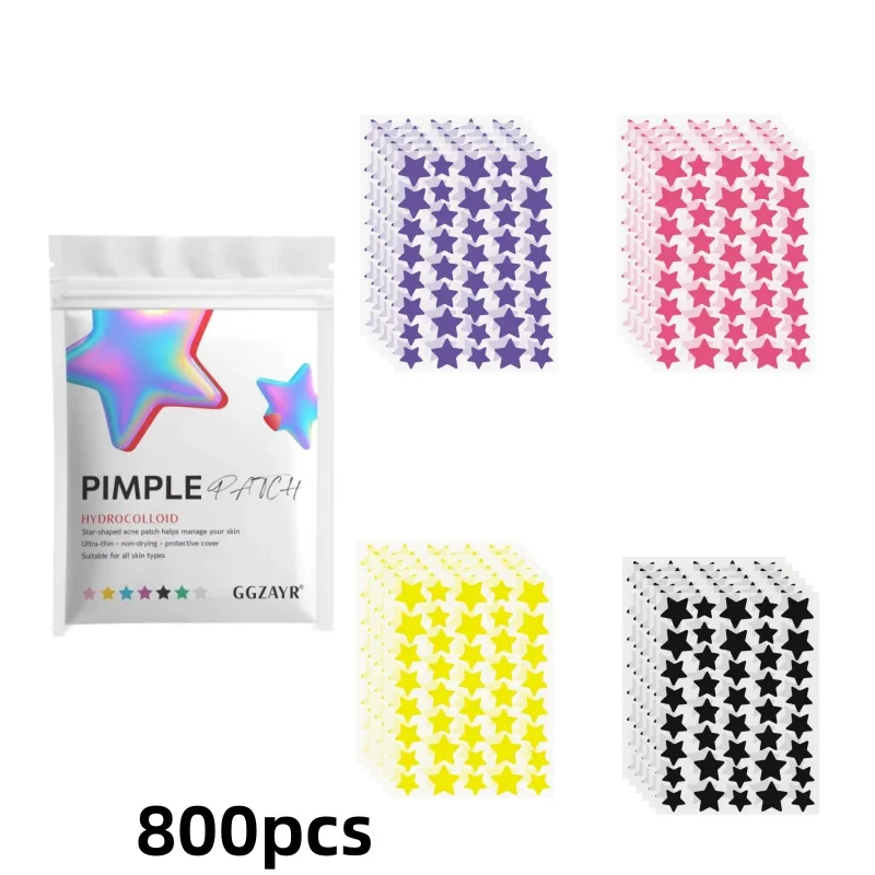 Star Pimple Patches for Face 480/800Pcs Hydrocolloid Acne Patch Cute Colorful Waterproof Ultra Thin Blemish Stickers