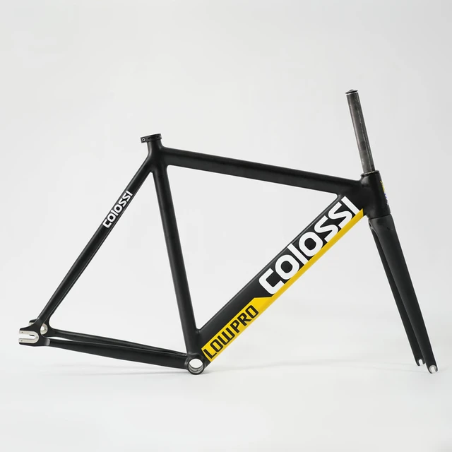 Colossi-fixed gear frame for Track bike, 700C frameset, made of aluminum,  carbon fork, high quality, bicycle parts, 53/55cm - AliExpress 18