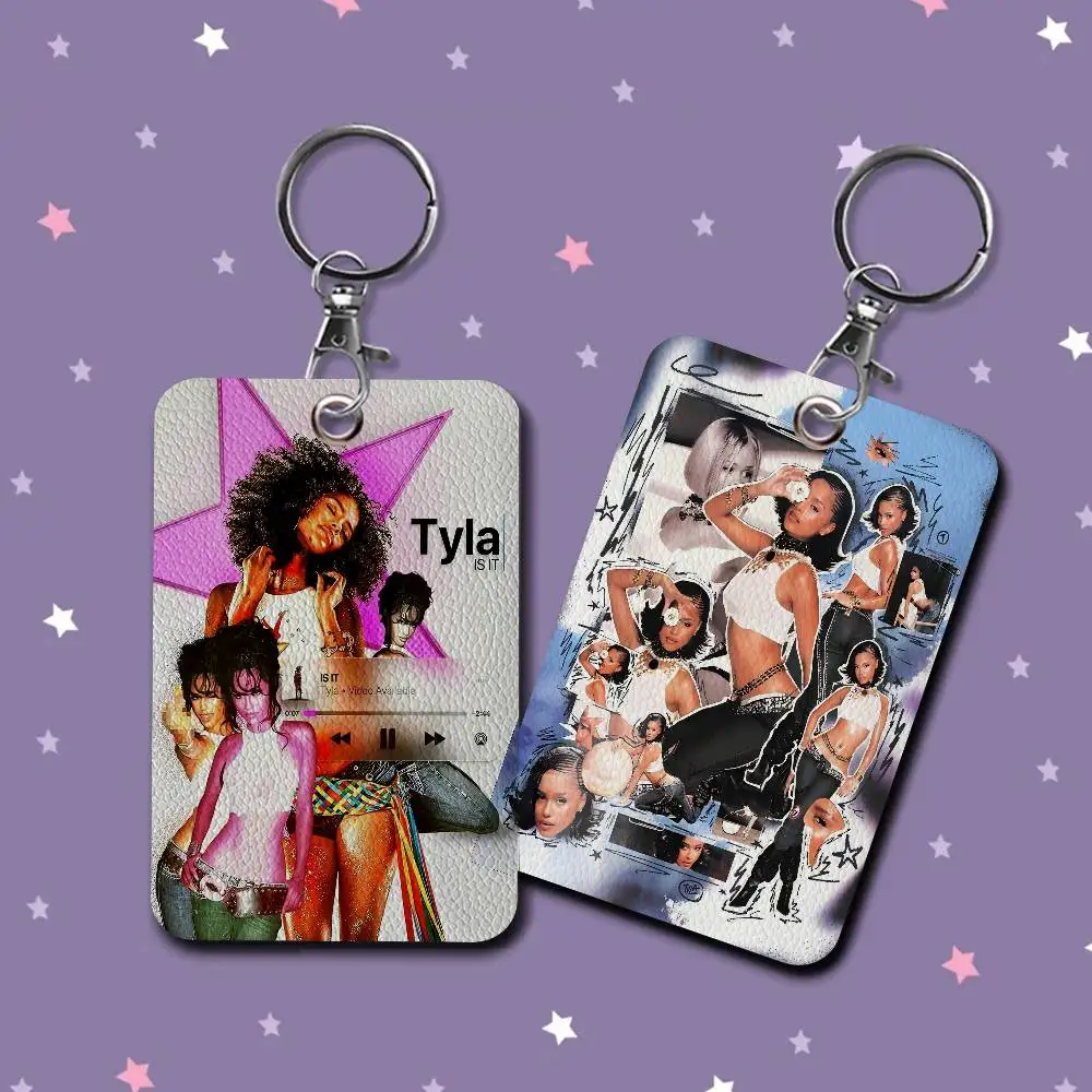

Pop Singer T_Tyla PU Soft Leather Rectangular Key Card Holder Induction Elevator Protection Cover Youth Faion Accory