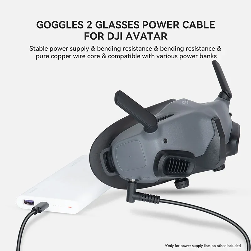 Type-C Power Cable For Goggles 2 /FPV V2 Glasses Connect PD Charger Mobile Power Bank Charging for DJI Avata / DJI FPV Drone