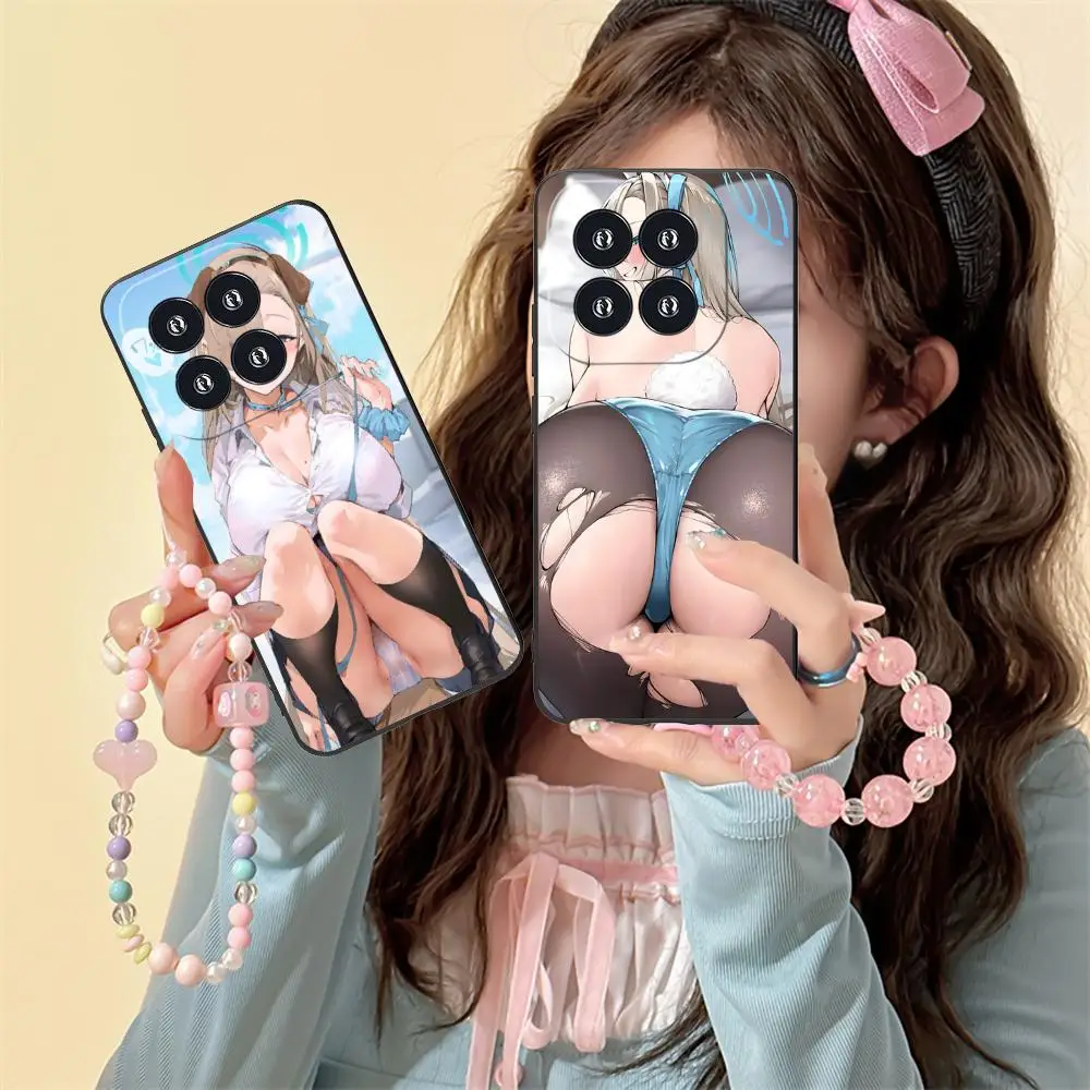 الأزرق الأرشيف Asuna حافظة هاتف محمول ل Xiaomi 15 14 13 12 Mi 11 T Ultra Lite Pro S X 5G اللون واقية غطاء فاخر جميل