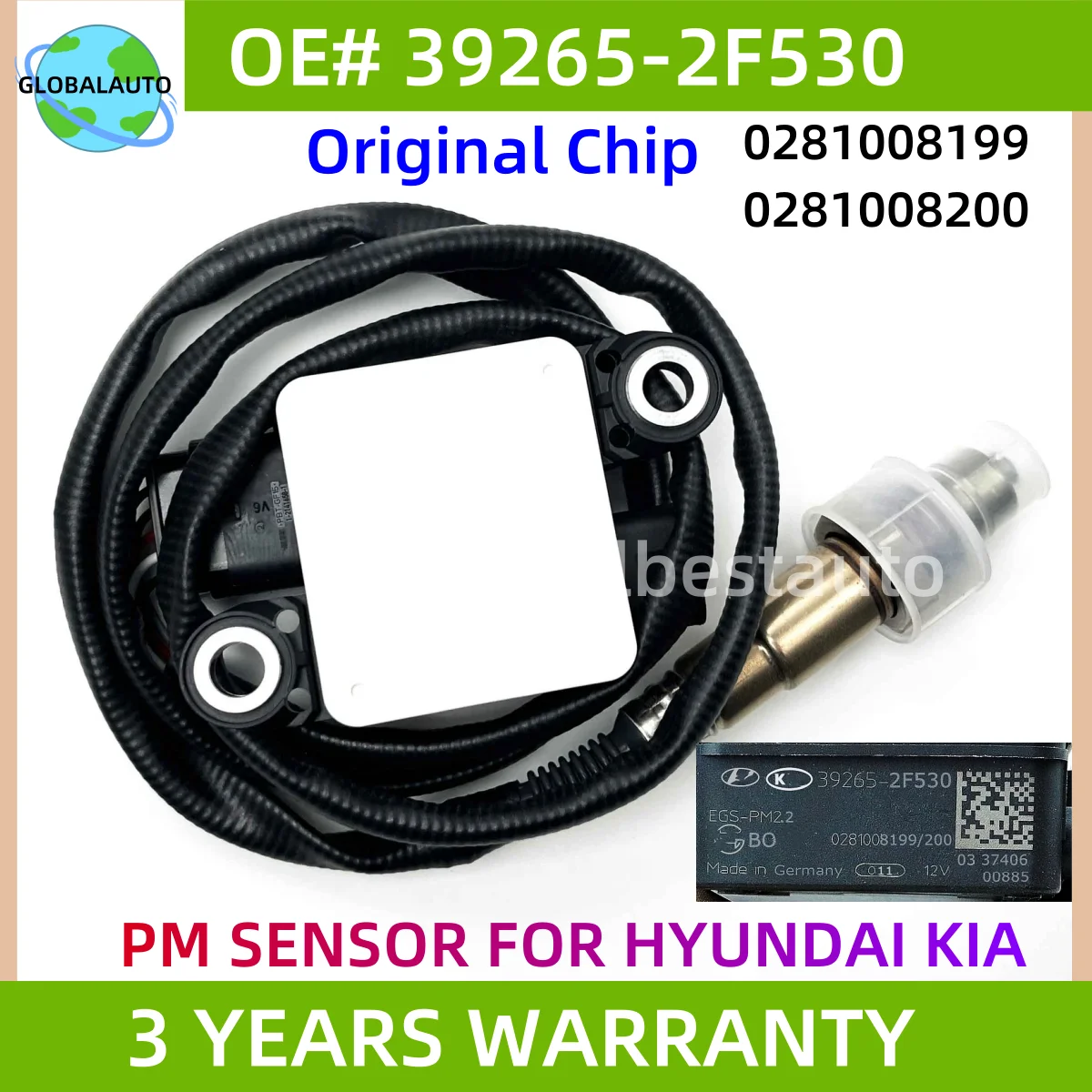 

39265-2F530 392652F530 0281008199 0281008200 Exhaust PM Particle Matter Sensor For Hyundai SANTA FE 4 KIA SORENTO 3 2.0 2.2 CRDI