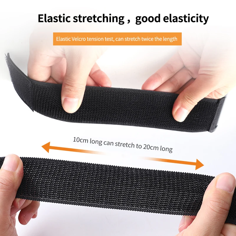 Customizable Elastic Reverse Buckle Magics Nylon Elastic Band Hook Loop Cable Ties  Straps Sticky Fastener Tape липучки