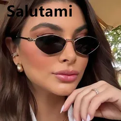 2024 new fashion lozenge small cat eye sunglasses women vintage elegant gradient sun glasses ladies trendy sexy shades uv400