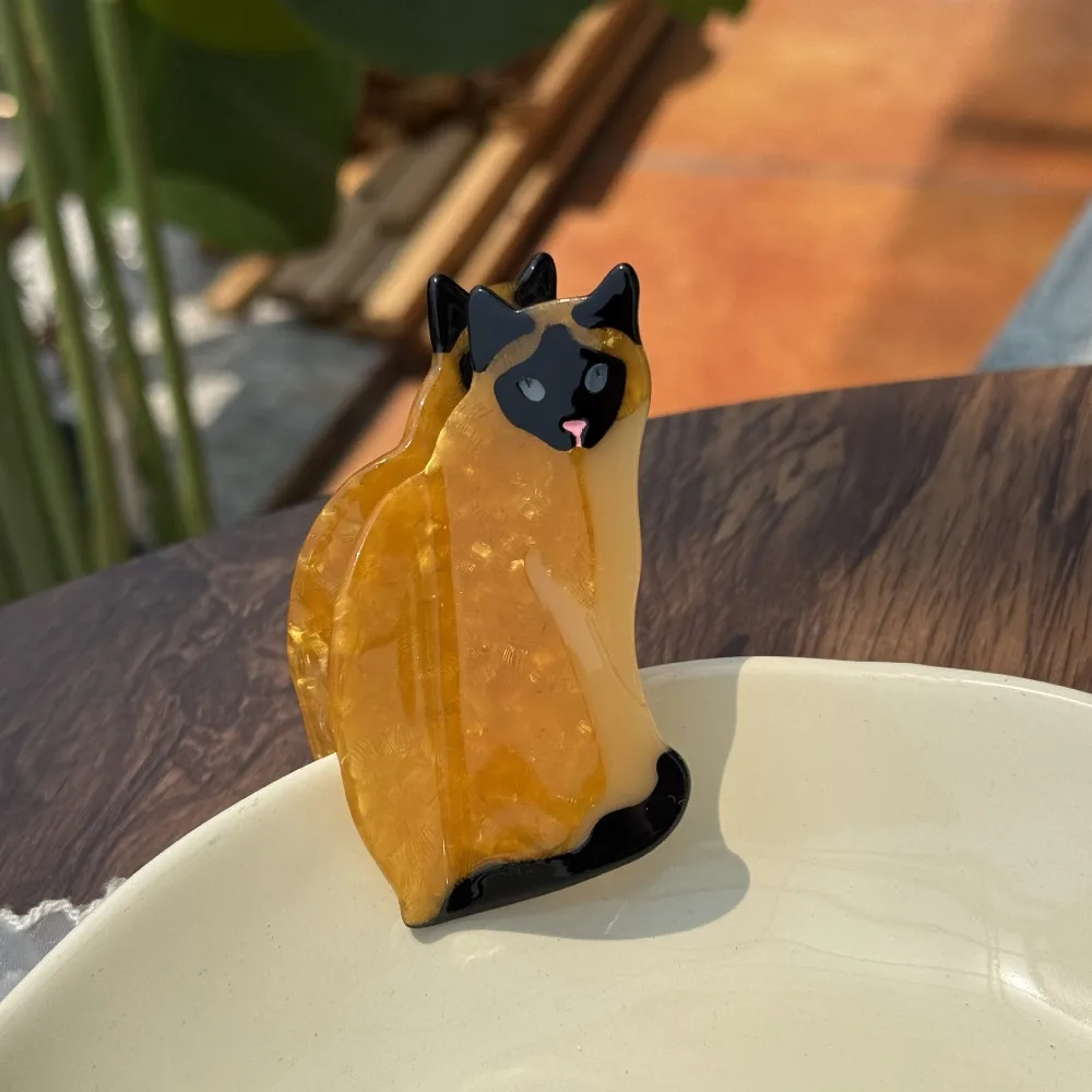 

Cute Acetic Acid Acetate Cat Hair Claw Pet Cartoon Animal Hair Clip Hairpin Korean Style Shark Clip Girl