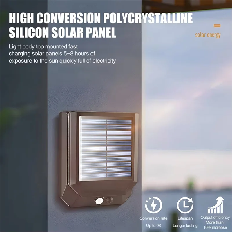 

A76X-Solar LED Wall Light With Motion Sensor - IP65 Waterproof Foldable Lamp For Patio, Garage