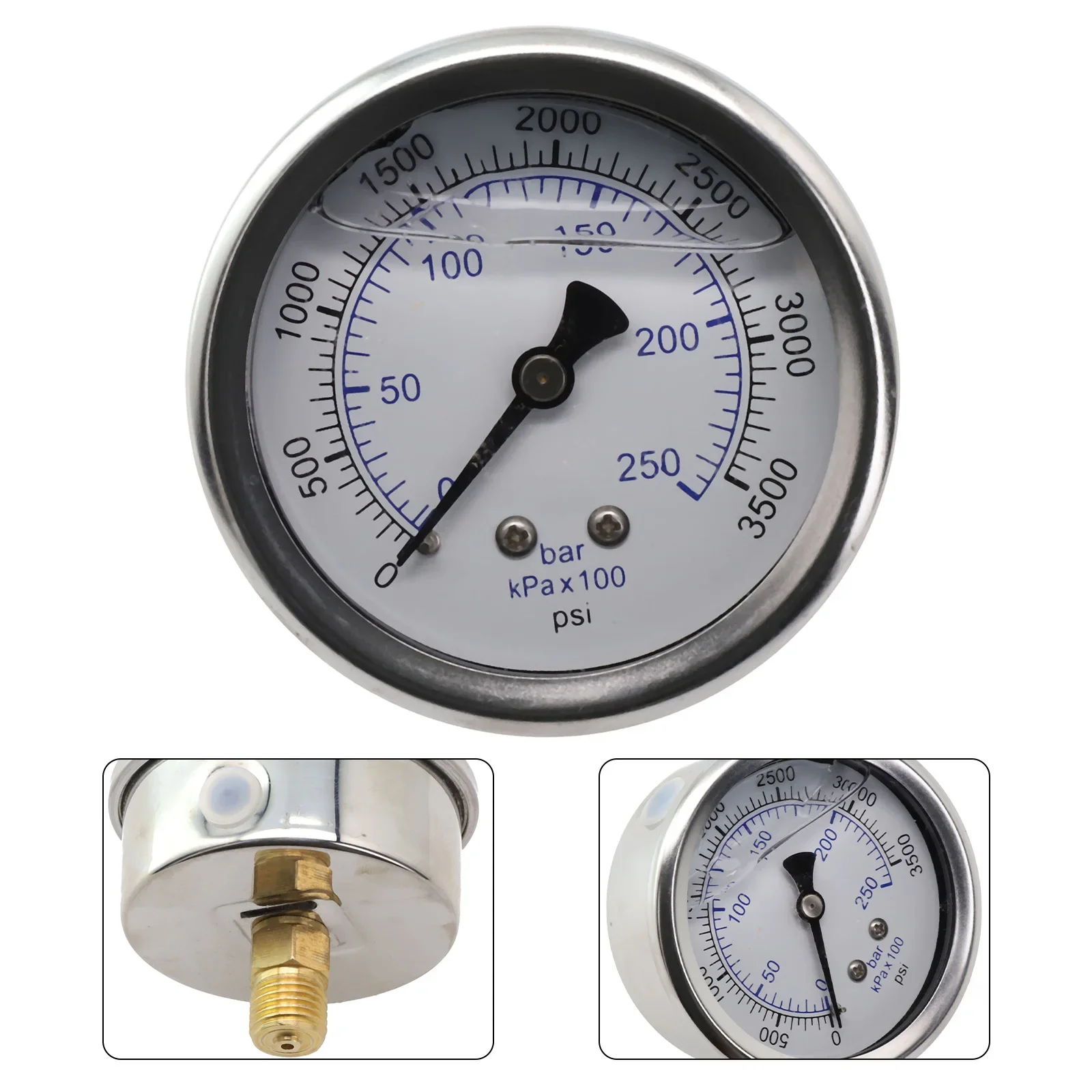 Meter Detector Pressure Gauge Pointer Pressure Gauge Pressure Washer Stainless Steel Thread Cleaning Machine Parts