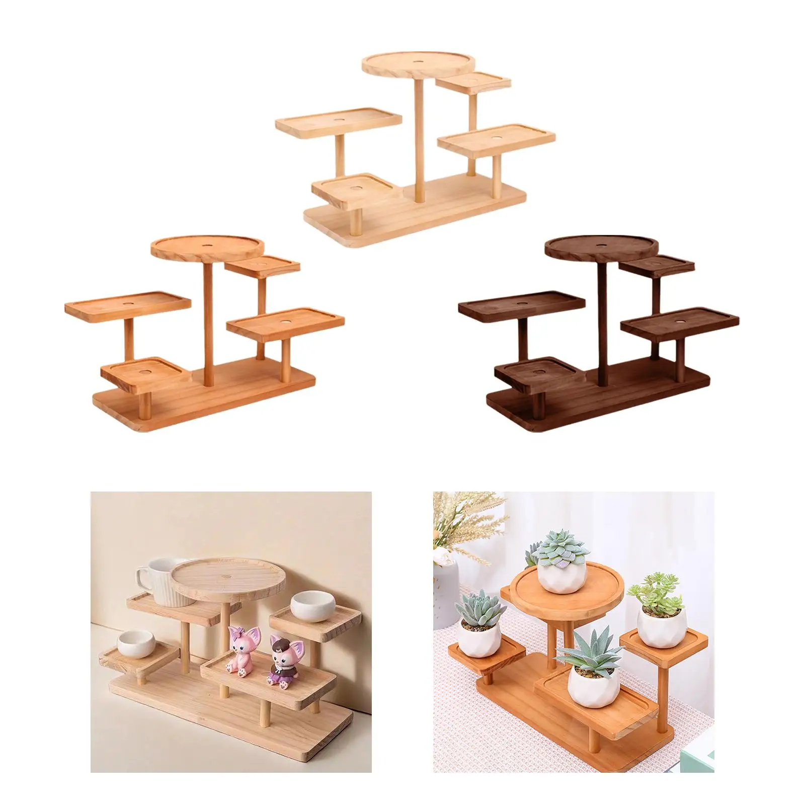 Display Riser Desktop Praktisch Stevig Houten Display Stand Rack voor Poppen Collectie Make-up Party Dessert Cupcake Parfum Figuur