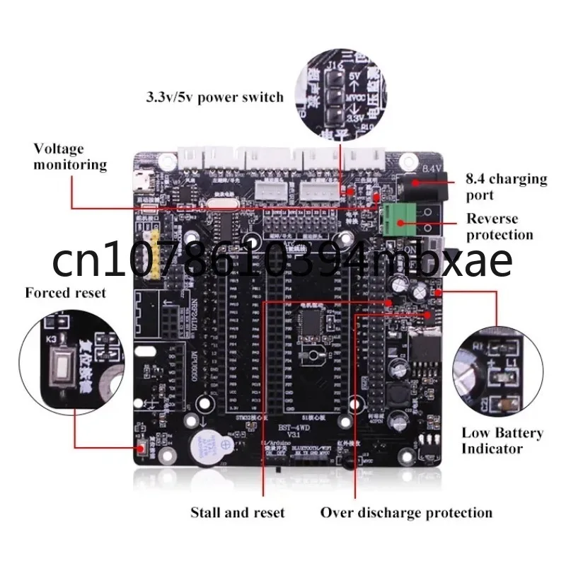 4WD Smart Car Drive Expansion Board Robot Extension Development Control Board 51 Raspberry Pi