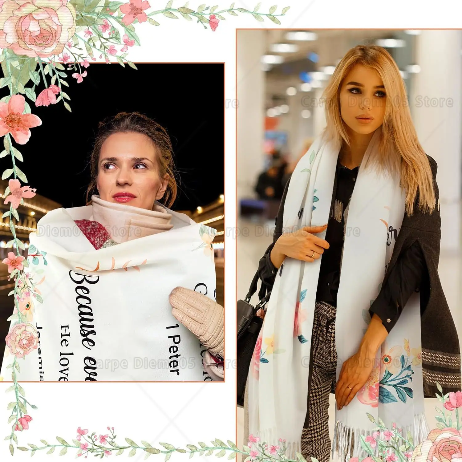 شال الصلاة للنساء وشاح الصلاة المسيحية وشاح شرابة الأزهار لهدايا عيد ميلاد الكنيسة الأم المعلم #5