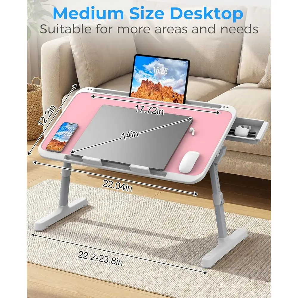 Laptop Bed Tray Table, Adjustable Sturdy Laptop Stand or Bed with Premium Materials, olding Portable Lap Desk with Der or Writin