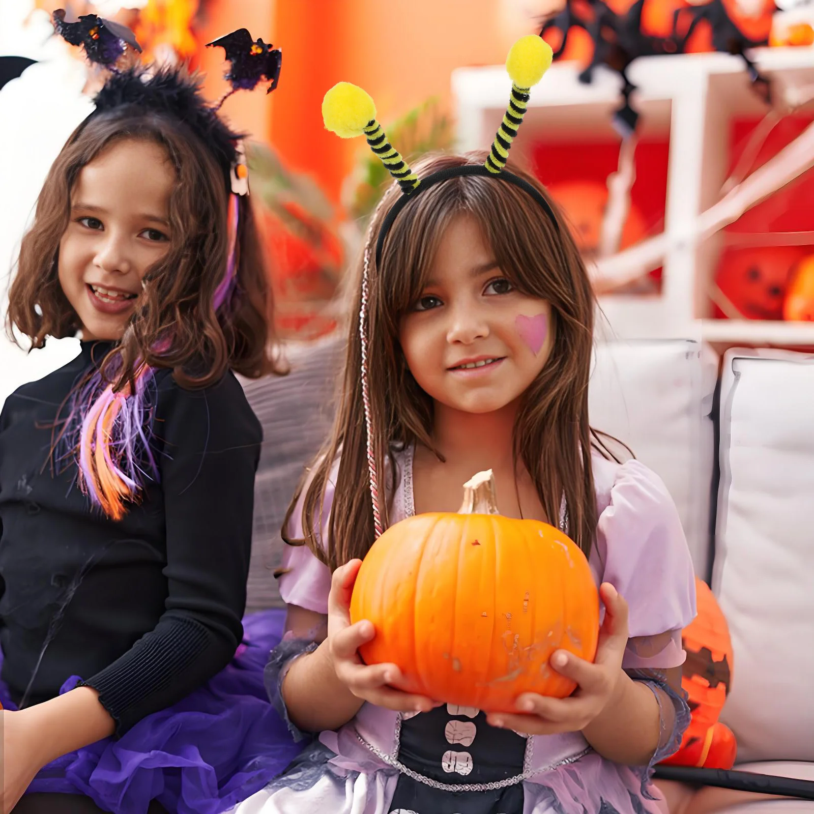 12Pcs 꿀벌 안테나 머리띠 프리미엄 편안한 할로윈 의상 코스프레 액세서리 여성용 소녀 파티 사진 소품