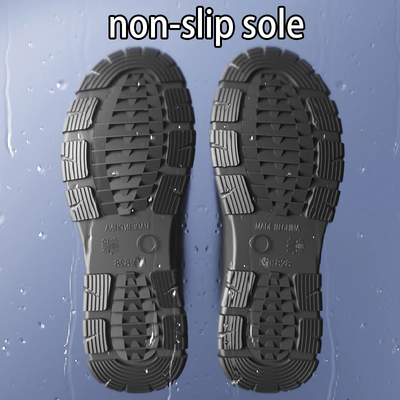 Outdoor-Arbeitsstiefel im Britischen Stil Rutschfeste Wasserdichte Stiefel mit Kordelzug Vielseitige Herren-Regenstiefel für Alle Jahreszeiten – Detail 4
