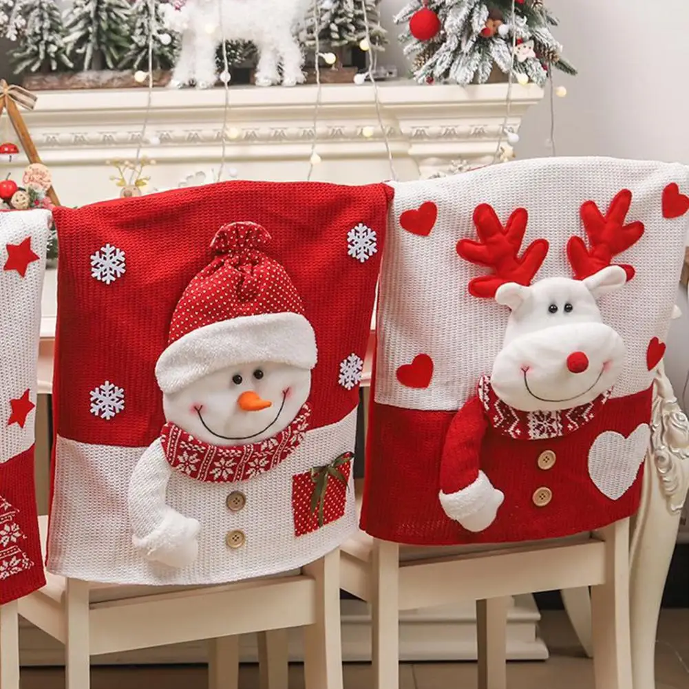 

Festive Chair Decoration Festive Christmas Chair Covers Santa Claus Snowman Elk Design Adorable for Chairs for Parties