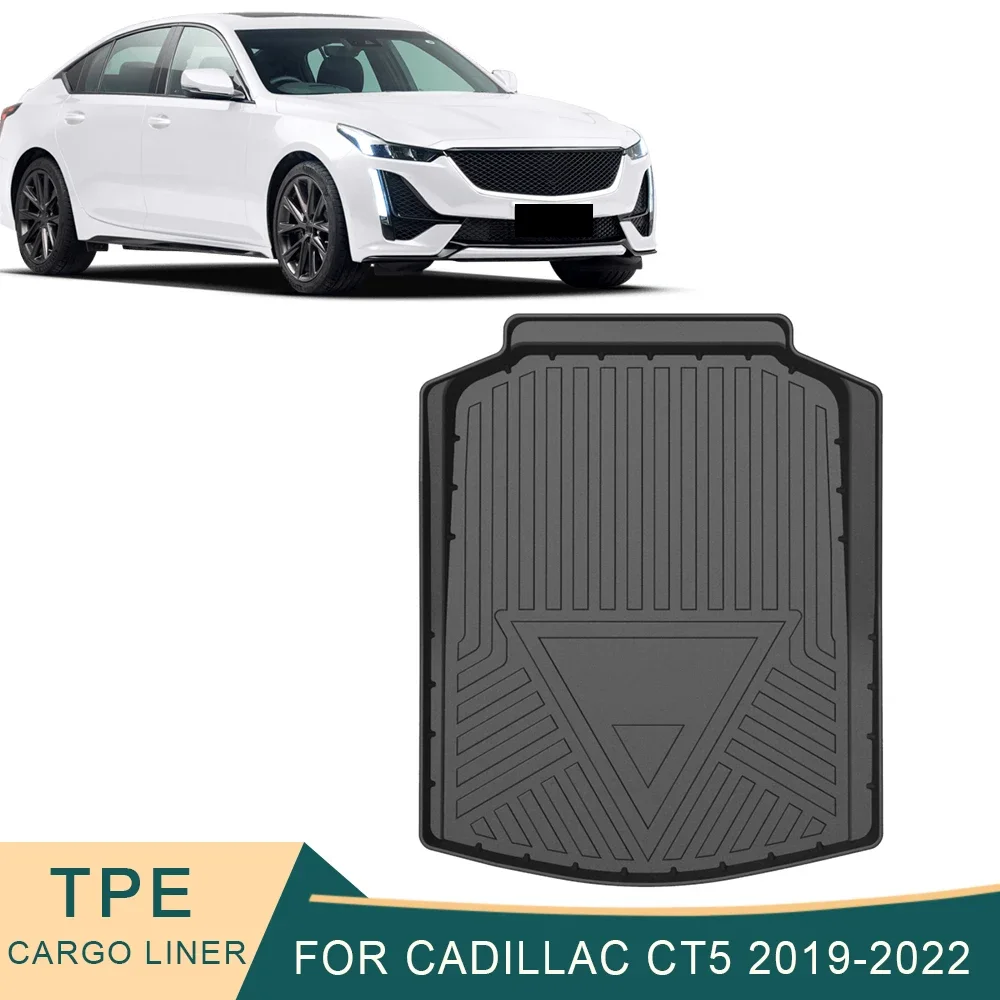 

For Cadillac CT5 2019-2022 Car Cargo Liner All-Weather TPE Non-slip Trunk Mats Waterproof Boot Tray Trunk Carpet Accessories