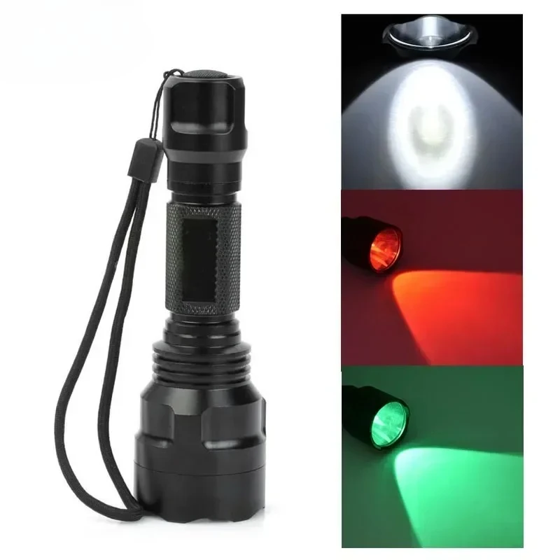 Aluminum AlloyC8-T6 LED Flashlight 800LM T6 1 Mode Abrasion-Resistance Tactical Torch by 18650 Battery for Self Defense