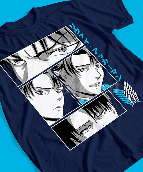 T-shirt for Anime Attack on Titan Capitán Leviexpresiones