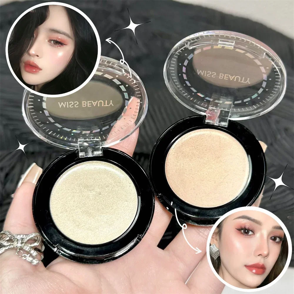 

Heallor Mashed Potatoes Highlighter Diamond Double Color Highlight Palette Pink Golden Brighten Glitter Natural Contour Blush Ma