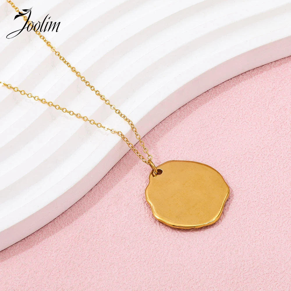 Joolim Jewelry Wholesale No Fade Fashion Vivid Sea Shell Star Conch Irregular Round Pendant Stainless Steel Necklace for Women