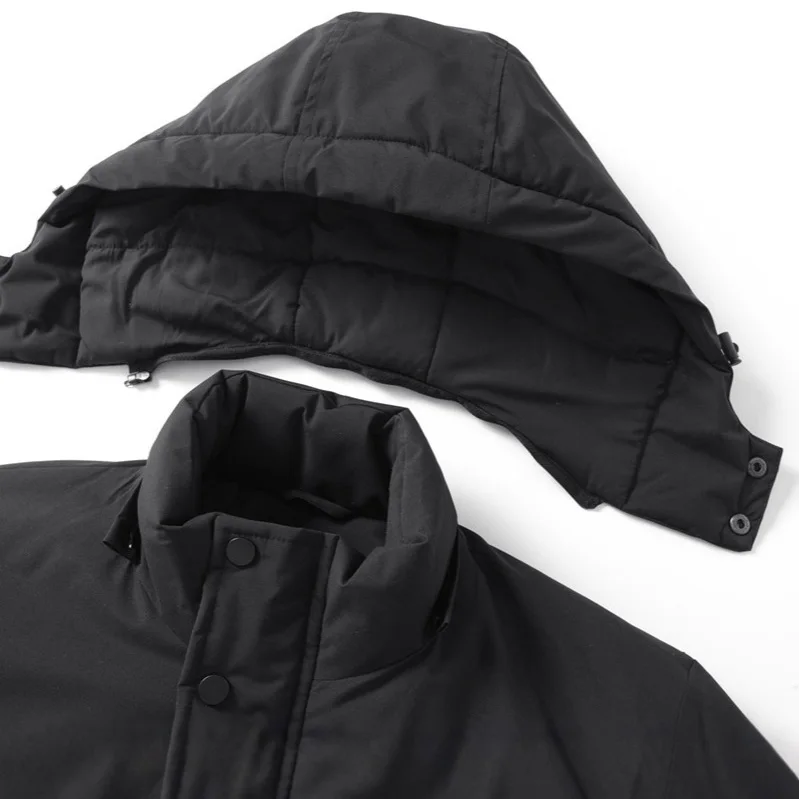 الشتاء الرجال أسفل سترة جديدة رشاقته الباردة واقية يندبروف الذكور ملابس خارجية طويلة الأكمام جيب الأعمال رجل عادية معطف للانفصال