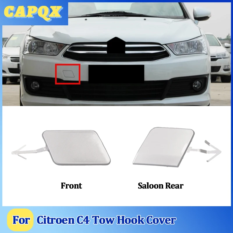 For Citroen C4 2012 13 14 15 16 Bumper Trailer Cover Tow Bracket Cover Bumper Tow Hook Cover Cap